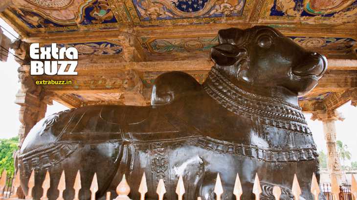 Huge Monolithic Nandi, Brihadisvara Temple, Tanjore, Tamil Nadu